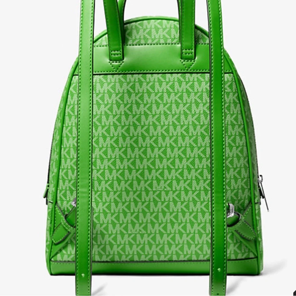 Michael Kors Rhea Medium Signature Logo Backpack
Jungle Green 
NWT - Picture 3 of 16